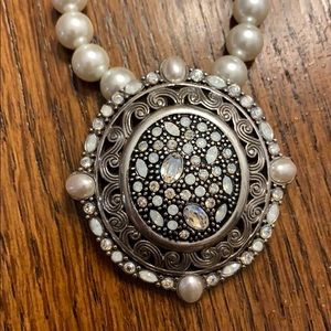 Silver and pearl Brighton necklace
